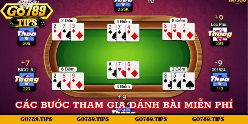 Các bước tham gia chơi game bài miễn phí tại Go789