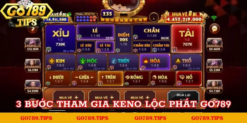 3 bước tham gia Keno lộc phát Go789 siêu đơn giản